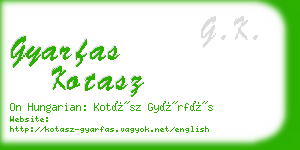 gyarfas kotasz business card